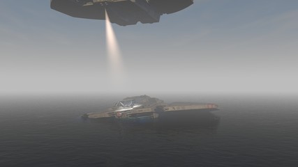 Alien Spaceship Rescue In The Ocean