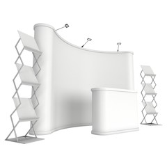 Trade show booth and magazine rack