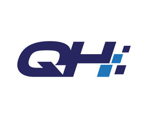 QH digital letter logo