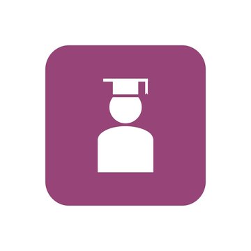 recommend clip art: Icono de graduado sobre fondos morado. Ceremonia de graduación