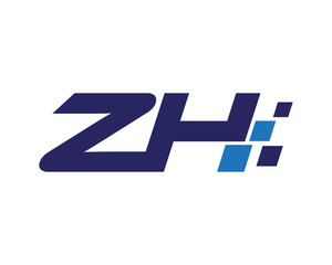 ZH digital letter logo