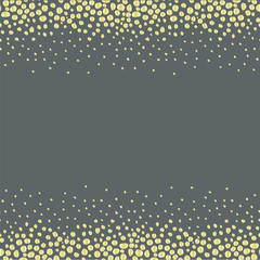 Luxury Golden Modern Background or Card with Confetti. Golden Dots Border.