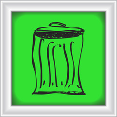 Simple doodle of a rubbish bin