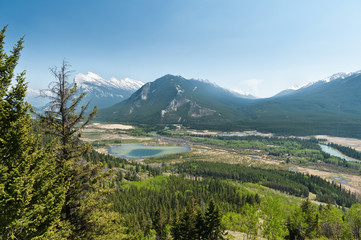 Obraz premium hiking trail of Cory Pass and Bow Valley, Banff, Alberta