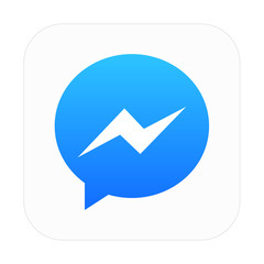 Vector modern chat app icon on white 