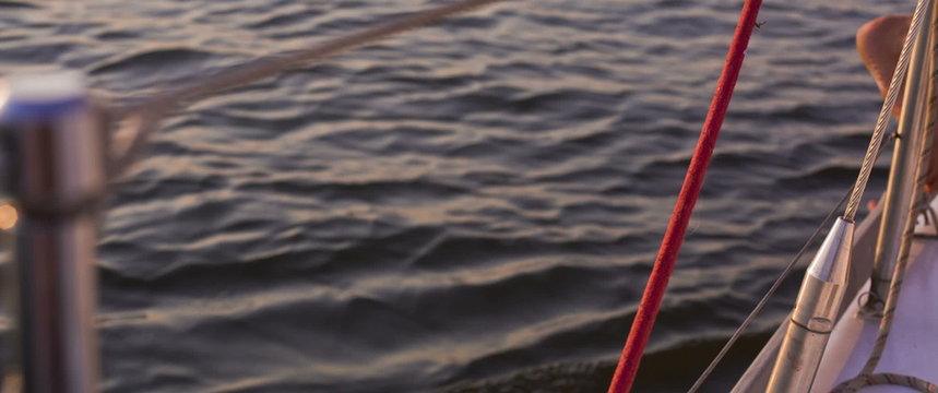 The boat floats on the river. 14-bit RAW video