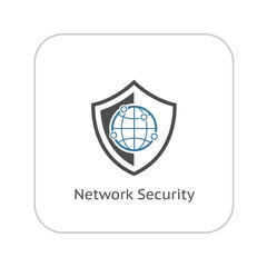 Network Security Icon. Flat Design.