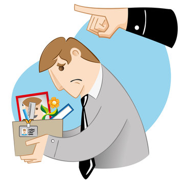 Executive professional person Illustration being dismissed, sent away