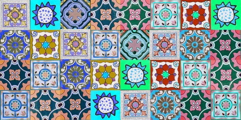 Tuinposter keramische tegels patronen uit Portugal. © subinpumsom