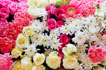 Beautiful flowers background for wedding scene