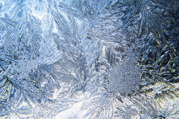 Closeup view of Frost on Winter Window