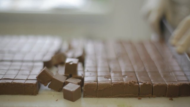 Cook Prepares Handmade Chocolates