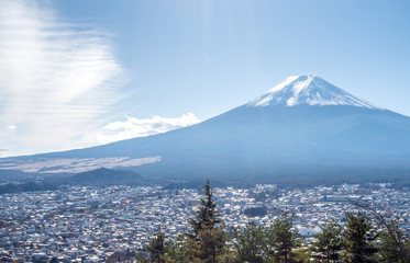 Fuji mountain with cityscape view