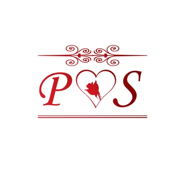 Ps Love Initial With Red Heart And Rose Stock Vector Adobe Stock