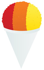 Multicolored snow cone