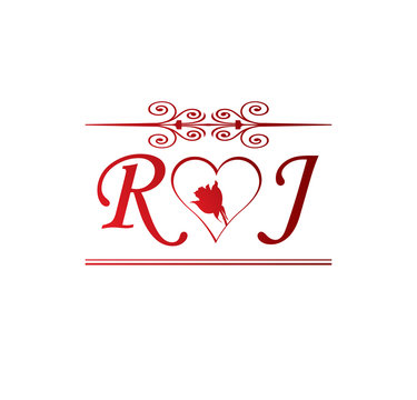 Rj Love Initial With Red Heart And Rose Stock Vector Adobe Stock | see more mc letters wallpaper, fire letters background hd wallpaper, mail letters wallpaper, old looking for the best alphabet letters wallpapers? rj love initial with red heart and rose