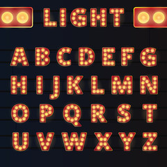 Broadway light bulb alphabet