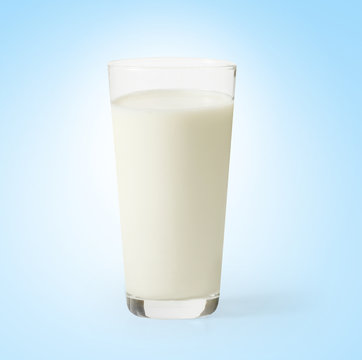 Glass of milk isolated  with clipping path