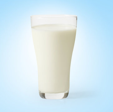 Glass of milk isolated  with clipping path