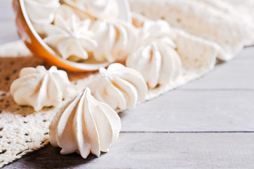 Fototapeta na wymiar White sweet meringue