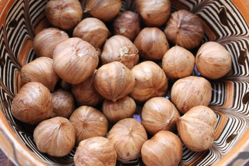Hazelnuts in bowl