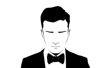 Abstract Illustration for Man in Black Suit