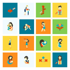 Fototapeta premium Happy Mothers Day Icons