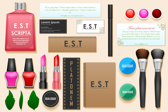 Identity branding mockup for beauty parlor