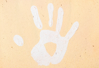 hand print on a wall background
