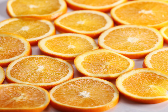 sliced fresh oranges