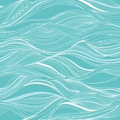 Deurstickers Zee Vector naadloos abstract patroon, golven