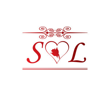 Sl Love Initial With Red Heart And Rose Stock Vector Adobe Stock Sl Love Initial With Red Heart And Rose Stock Vector Adobe Stock