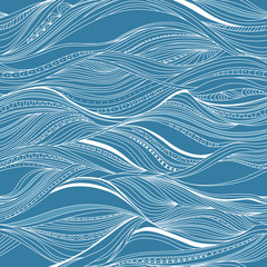 Vector seamless abstract pattern, waves