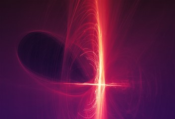 Burning red light flare as background