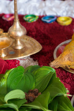 Traditional Indian Hindu religious praying items