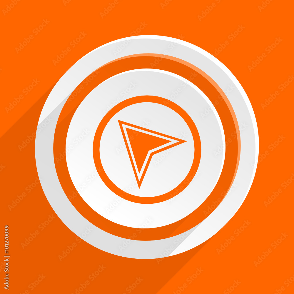 Poster orange flat web vector icon