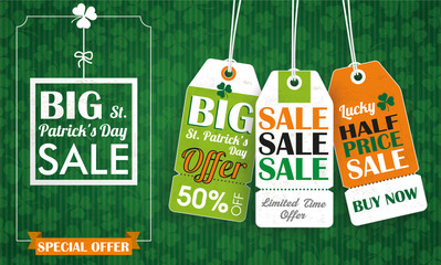 Long Vintage Background St Patricks Day 3 Price Stickers