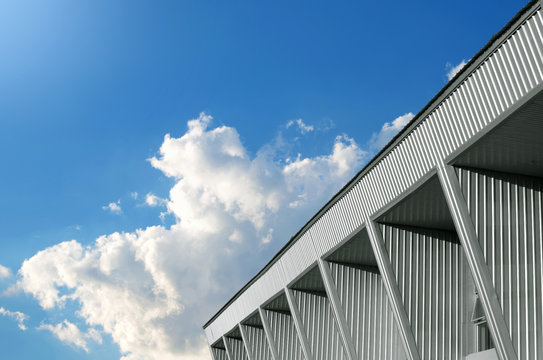 Abstract building and blue sky background