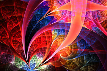 Abstract fractal fantasy red pattern and shapes.