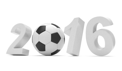 New Year 2016 and soccer ball