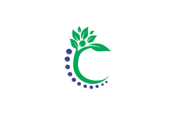 eco lifestyle concept people & nature balance logo