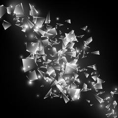 Black and white techno style vector explosion