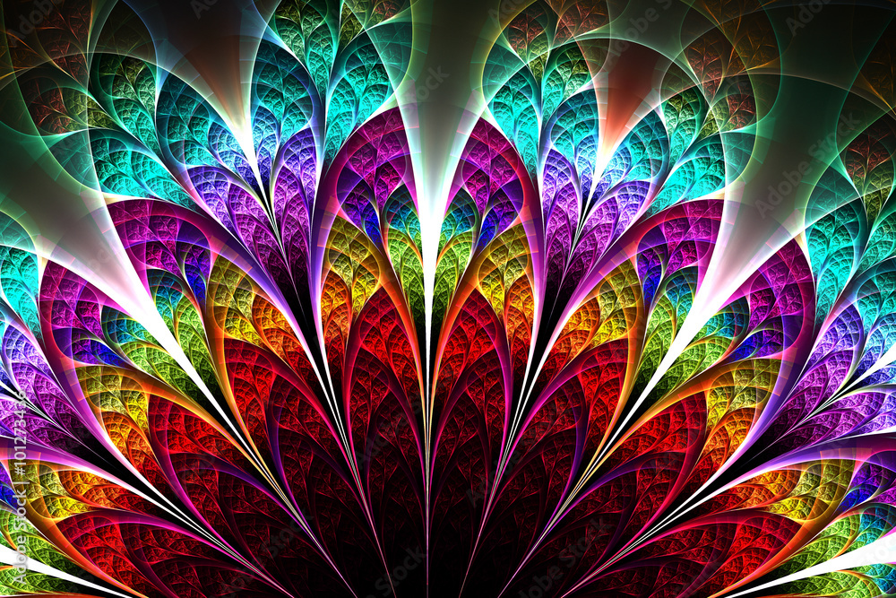 Wall mural abstract fractal fantasy pattern and shapes.