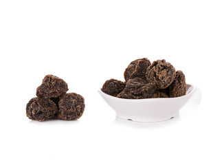 dried plum on white background