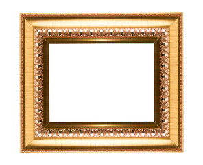 Fototapeta premium Classic gold frame on white background