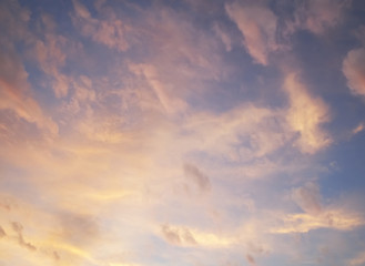 Naklejka na ściany i meble Clouds in the sunset sky, Thailand 