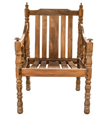 Fototapeta premium old and vintage style wooden armchair isolated on white backgrou