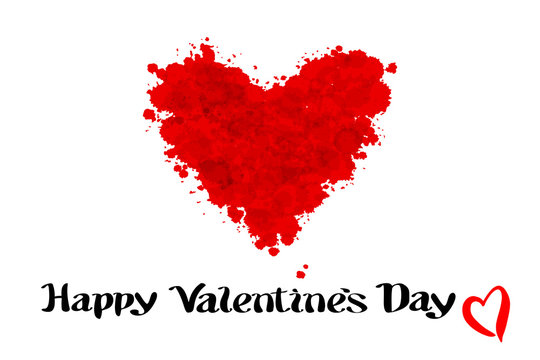 Valentines heart. Vector illustration. day lettering