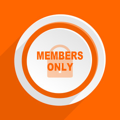 members only orange flat vector icon