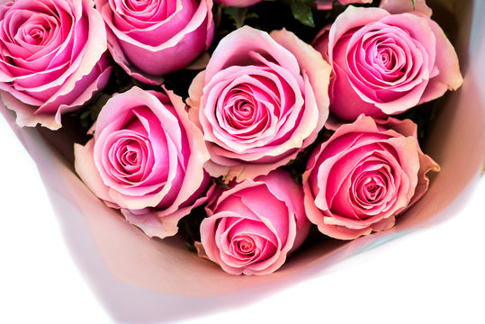 Bouquet of beautiful pink roses